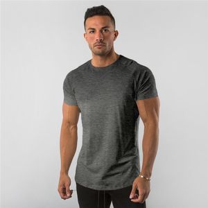 Camiseta masculina básica sólida para treino de musculação, camisas de corrida, camisas atléticas de manga curta Cool-Dri de secagem rápida, camiseta de ginástica esportiva ativa