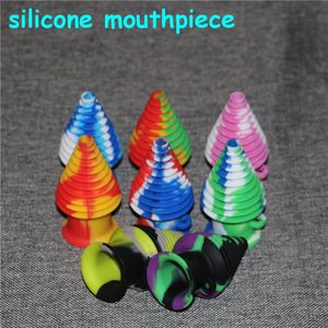 Wholesale silicone mouthpiece for bong resale online - tower shape silicone mouthpieces for bongs Silicone NC Dab Straw Oil Rigs Silicone Smoking Pipe glass pipe smoking accessories dab rig DHL