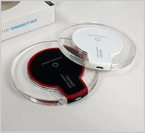 K9 5W QIワイヤレス充電器用ワイヤレス充電器ミニクリスタル小売パッケージ付きSamsung Androidスマートフォン用のウルトラスリムワイヤレス充電器