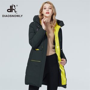 Diaosnowly 2020 novo casaco quente moda mulher jaqueta longo feminino de alta qualidade marca jaquetas e parkas para mulheres inverno 201124
