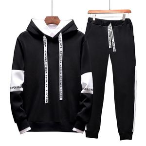 nuovi set da uomo con cappuccio moda tute sportive uomo felpa pantaloni della tuta felpe con cappuccio da uomo abbigliamento felpe set completo a due pezzi