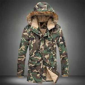 새로운 브랜드 겨울 남성 두꺼운 위장 재킷 남자 파카 코트 남성 후드 파카 재킷 남자 군사 오버 코트 201214