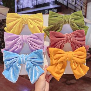 New Girls Big Bowknot Hair Clip French Barrettes Candy Color Knotted Hairpins Women Headwear Winter Hair Accessories