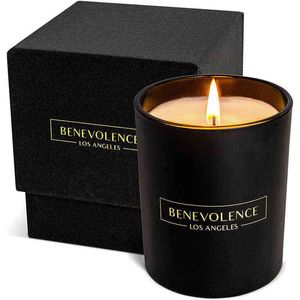 Vela Para Queda venda por atacado-Velas altamente perfumadas para casa oz horas queimadura velas de outono velas de bergamota aromaterapia com caixa de presente de vidro preto fosco Y211229