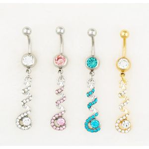 3 Colors Body Jewelry Nice Style Navel Belly Ring 10 Pcs Mix Colors Stone Drop Shipping Factory Price Td9Mk