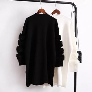 Suéter das mulheres Mulheres Patchwork Springwork Sweater de Manga Longa Turtleneck Quente Longo Jumpers Casual Sweet Knit Pullovers