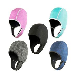 Cuffia da nuoto Cappello da immersione in neoprene Tessuto professionale Mute invernali resistenti al freddo Copricapo Costumi da bagno 211227