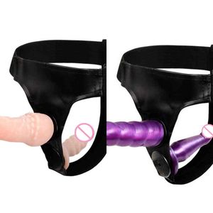 Nxy Dildos Lesbian Strapon Harness Double Dildo Soft Silicone Strap on Cock Realistic Penis Adult Sex Toys for Woman Products Shop 0105