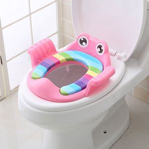 Cute Baby Cartoon Portable Toilet Seat Anti-slip Adjustable Cushion Potty Ring Male and Female Kids Auxiliary Portable Toilets LJ201110