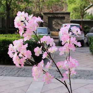 1M Artificial Flowers Cherry Blossom Branches Silk Florals For Home Ornament Wedding Arch Decoration Garland