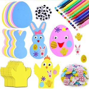 Easter Crafts Foam Naklejki Zestaw DIY Dzieci Film Craft Spring Party Girls Boys Favors