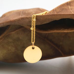 925 monete d'argento collana in oro rosa disco girocollo 10mm ciondolo catena a sfera gioielli collier femme kolye collares collana per le donne Q0531