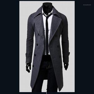 الرجال الصوف يمزج الجملة - رجل مصمم الملابس النمط البريطاني خندق معطف الشتاء الخريف سترة سترة واقية الرجال معطف casacos 2M0135