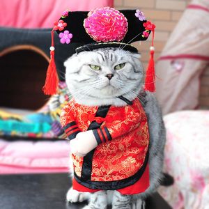 Śmieszne Chińskie Księżniczki Cosplay Odzież Dla kotów Kostium Halloween Dla Psy Xmas Suit Kot Odzież Dog Outfit Pet Odzież 201111