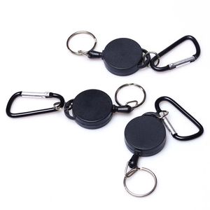 Wholesale metal wire clips resale online - Greative Retractable Keyring Extendable Metal Wire Keychain Clip Pull Key Ring Anti Lost ID Card Holder Key Chain