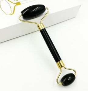 Hot Beauty Health Black Obsidian Masic Massage Jade Roller Double Heads Jade Stone Massager Eye Nece Thin Lift Sulming Relaming Tool Kd1