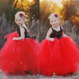 Ny Sweetheart Burgundy Lace Flower Girl Dresses for Weddings Glitter Crystal Beaded Girls Formal Pageant Dress Kids Prom Communion Grows
