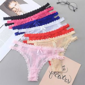 ultra thin bikini panties Strappy Waist Gauze See through Thongs T Back G Strings Sexy Lingerie women's underwear will and sandy gift