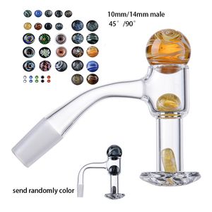 Seamless Fully Weld Quartz Beveled Edge Banger Smoking Accessories 10mm 14mm Male Joint Bangers Terp Pearls With Ruby Pearl Blender Spin Banger Nails