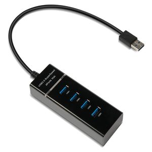 USB 3.0 Superspeed 4 Bağlantı Noktaları Hub ile LED Işık Ultra Ince Splitter Adaptörü USB Kablosu PC Bilgisayar Dizüstü USB Flash Sürücüler Için