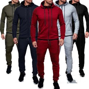 ZOGGA Fashion Jacket + pants Sportswear Men Tracksuit Hoodie Spring Autumn Men Brand Clothes Hoodies Mens Track Suit Set1