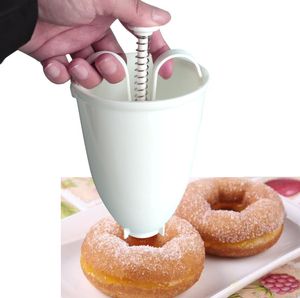 Plast donut maker maskin mögel diy verktyg kök bakverk gör baka lager tillbehör