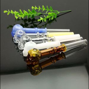 hookah Europe and Americaglass pipe bubbler smoking pipe water Glass bong Two round double color skull bone straight pot