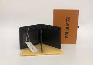 محفظة محفظة قصيرة محفظة محفظة جلدية كاملة للرجال حامل بطاقة المرأة محفظة كلاسيكية الجيب مع Box2865