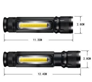 LED COB -ficklampan bärbar mini -inspektionsljus t6 ficklampor med magnet ficklampor praktiska facklampor lampa