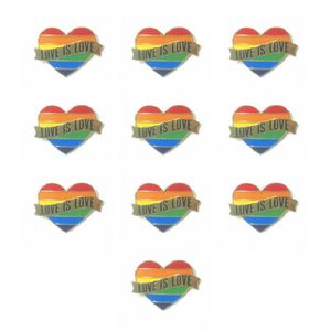 Gay Pride Herz Regenbogen Flagge Broschen Anstecknadel LGBT Pins Love Is Love Emaille Pins für Frauen Männer Schmuck Accessoires Geschenk