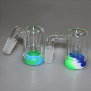 Hookah Glass Ash Catcher Bowls With Female Male 14mm Ashcatcher Bubbler Glass Adapter för vattenrörets rigg Bong