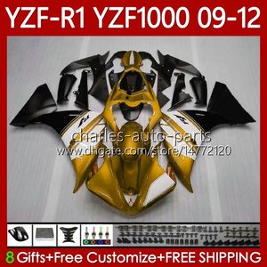 Wholesale golden motorcycles resale online - Motorcycle Body For YAMAHA YZF R1 CC YZF1000 YZF R1 Bodywork No YZF YZF R YZFR1 CC White Golden Fairing Kit