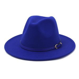 2020 Ny mode 20 färg i lager Panama hattar unisex kvinnor män ull kände bred brima fedora hatt grossist jazz cowboy cap