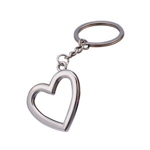 Romantic Heart Shaped Keychain Metal Couple Keychain Personality Simple Car Keyring Luggage Decoration Pendant Gift supplies