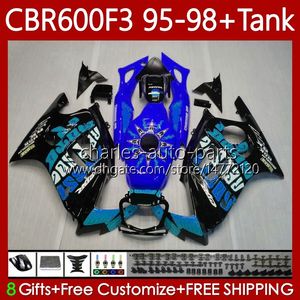 Blue black Body For HONDA CBR-600 CBR 600 CBR600 F3 FS CC 600F3 97 98 95 96 64No.250 600FS CBR600F3 600CC 1995-1998 Bodywork CBR600FS 1997 1998 1995 1996 OEM Fairings