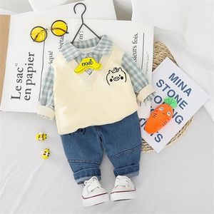 Conjunto de roupas infantis da moda para bebês meninos, conjunto de roupas esportivas para bebês recém-nascidos de outono e inverno