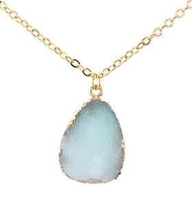 Oregelbundet naturstenhalsband Guldkedjan Quartz Crystal Neckor for Women Fashion Jewelry Will and Sandy Drop Ship