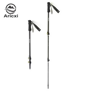 Aricxi Flip Locks Ultralight Justerbar Trekking Pol Vandringsled Running Walking Stick Carbon Fiber 220104