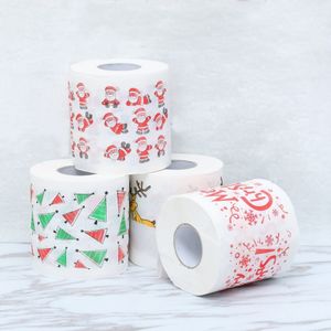 Ücretsiz Desen Kağıdı toptan satış-Neşeli Noel tuvalet kağıdı yaratıcı baskı desen serisi rulo kağıtları moda komik yenilik hediye çevre dostu taşınabilir ücretsiz DHL