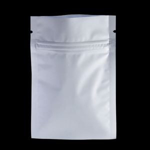 Vit 100 st/parti 10*15 cm aluminiumfolie värmebeständighet Ziplock Package Bag Retail Mylar Self Seal dragkedja Top Food Storage Packing PAGS