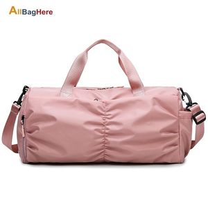 Pink And Black Fitness Bag Men Dry And Wet Separation Sports Gym Bag Waterproof Oxford Independent Shoe Warehouse Female Handbag Q0113