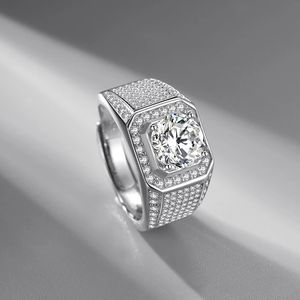 Koreanischer Stil, Persönlichkeit, dominant, einzelner Mann, exquisiter breiter Ring, S925-Silber, platinierter, größenverstellbarer Schmuck für Hipster