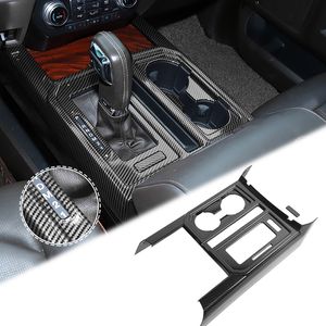 フォードF150オートインテリアアクセサリーのための炭素繊維ABSギアカップホルダーパネルの装飾トリム