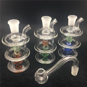 Mini Hookah smoking Glass Burner Bubbler Bottle with 10mm Heat resistant Oil Bowls Percolater Bubbler Water Pipes Tobacco Bowl Accessories wholesale