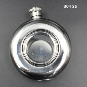 5 oz Hip Flask 140 ml Bouteille De Vin Avec Fenêtre Transparente Poche Bouilloire Whisky Tasse Tasse En Acier Inoxydable 304 Petite Taille