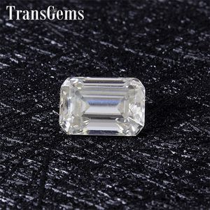 Transgems 1 ct 5mm*7mm h 색상 에메랄드 컷 다이아몬드 느슨한 돌로 실제 다이아몬드 Y200620