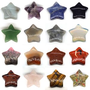 3cm Mini Star Statue Ornament Naturalny Kamień Kryształ Carving Home Decoration Kryształy Polerowanie Gem Uzdrowienie Biżuteria