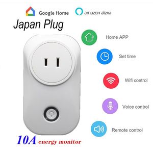 Original 10A Wireless WiFi Smart Socket Power Japan Plug With Power Meter Fjärrkontroll Alexa Phones App Fjärrkontroll av iOS Android