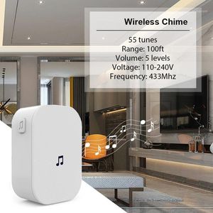 Yeni eklenti kapı zili ev güvenlik 100db uzaktan kumanda kablosuz video kapı zili 433MHz su geçirmez akıllı wifi doorring chime1