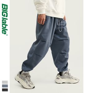 큰 lable fw 컬렉션 남자화물 바지 스케이터 맞는 남자 얇은화물 바지 탄성 허리 남자 streetwear 트랙 바지 93404W LJ201007